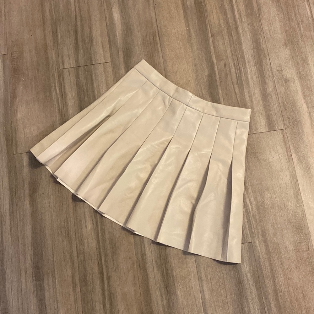 Aritzia Faux leather Pleated mini skirt